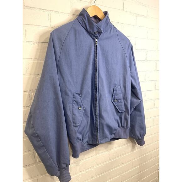 Vintage Mens #40 | Sir Jac Jacket | Light Blue Bomber Jacket | Red Plaid Lined - Picture 3 of 8